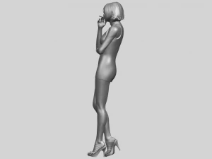 beautiful girl 06 - smoking 3D Print Model