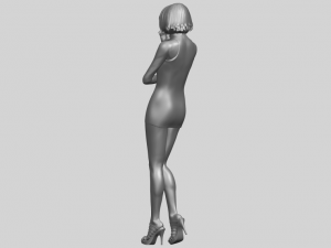 beautiful girl 06 - smoking 3Dプリントモデル
