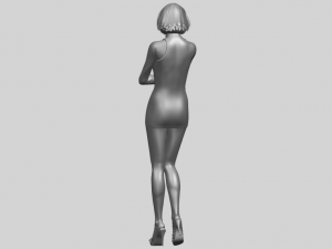 beautiful girl 06 - smoking 3Dプリントモデル