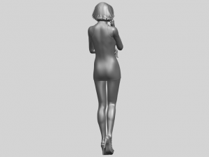 beautiful girl 06 - smoking 3Dプリントモデル