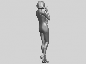 beautiful girl 06 - smoking 3Dプリントモデル