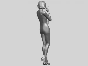 beautiful girl 06 - smoking 3D Print Model