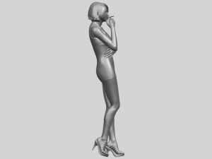 beautiful girl 06 - smoking 3Dプリントモデル