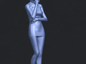 beautiful girl 06 - smoking 3D Print Model