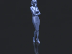 beautiful girl 06 - smoking 3D Print Model