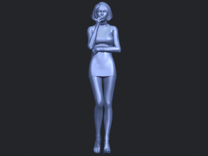 beautiful girl 06 - smoking 3Dプリントモデル
