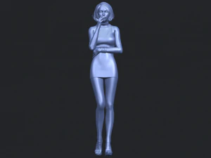 beautiful girl 06 - smoking 3D Print Model