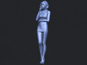 beautiful girl 06 - smoking 3D Print Model