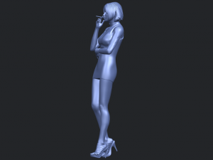 beautiful girl 06 - smoking 3Dプリントモデル