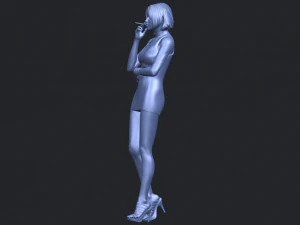 beautiful girl 06 - smoking 3D Print Model