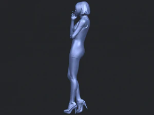 beautiful girl 06 - smoking 3D Print Model