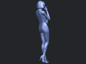 beautiful girl 06 - smoking 3Dプリントモデル