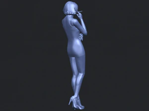 beautiful girl 06 - smoking 3D Print Model
