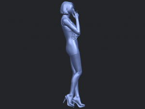 beautiful girl 06 - smoking 3Dプリントモデル