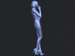 beautiful girl 06 - smoking 3D Print Model