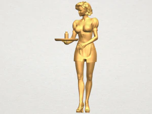 beautiful girl 09 waitress 3D Print Model