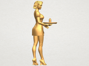 beautiful girl 09 waitress 3D-printmodel