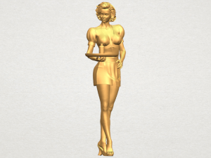 beautiful girl 09 waitress 3D-printmodel