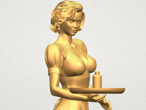 beautiful girl 09 waitress 3D-printmodel