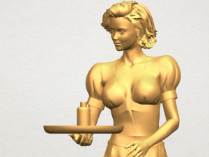 beautiful girl 09 waitress 3D-printmodel
