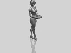 beautiful girl 09 waitress 3D-printmodel