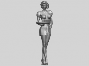beautiful girl 09 waitress 3D-printmodel