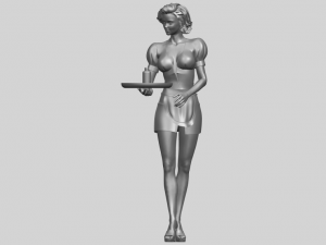 beautiful girl 09 waitress 3D-printmodel
