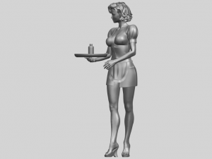 beautiful girl 09 waitress 3D-printmodel