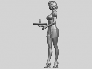 beautiful girl 09 waitress 3D-printmodel