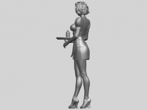 beautiful girl 09 waitress 3D-printmodel