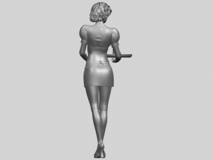 beautiful girl 09 waitress 3D-printmodel