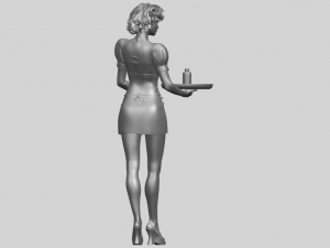 beautiful girl 09 waitress 3D-printmodel