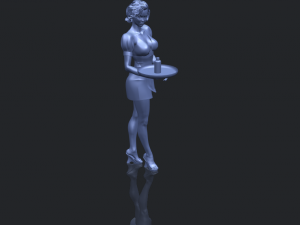 beautiful girl 09 waitress 3D-printmodel
