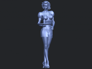 beautiful girl 09 waitress 3D-printmodel