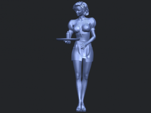 beautiful girl 09 waitress 3D-printmodel