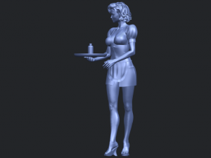 beautiful girl 09 waitress 3D-printmodel