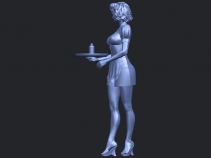 beautiful girl 09 waitress 3D-printmodel