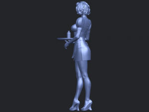 beautiful girl 09 waitress 3D-printmodel