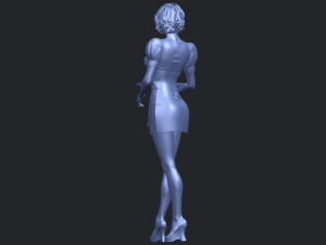 beautiful girl 09 waitress 3D-printmodel