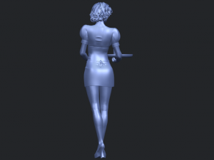 beautiful girl 09 waitress 3D-printmodel