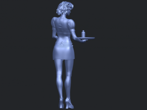 beautiful girl 09 waitress 3D-printmodel