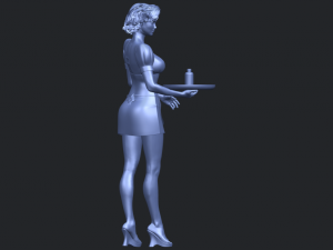beautiful girl 09 waitress 3D-printmodel