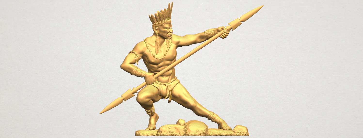red indian 02 3D Print Model .c4d .max .obj .3ds .fbx .stl .blend 
