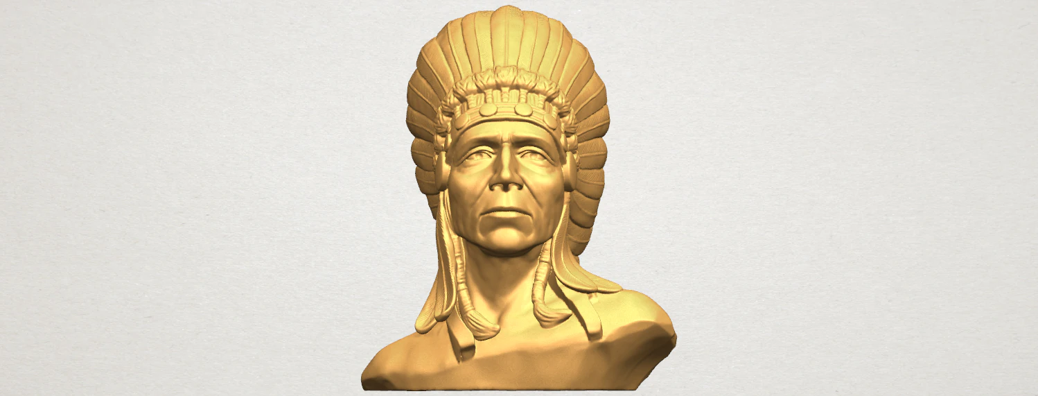 red indian 03 - bust 3D Print Model .c4d .max .obj .3ds .fbx .stl .blend 