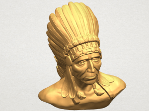 red indian 03 - bust Modelo de impresión 3D