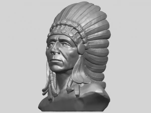 red indian 03 - bust 3D Print Model
