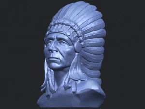 red indian 03 - bust 3D Print Model