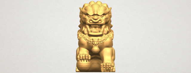 chinese lion 3Dプリントモデル .c4d .max .obj .3ds .fbx .stl .blend 