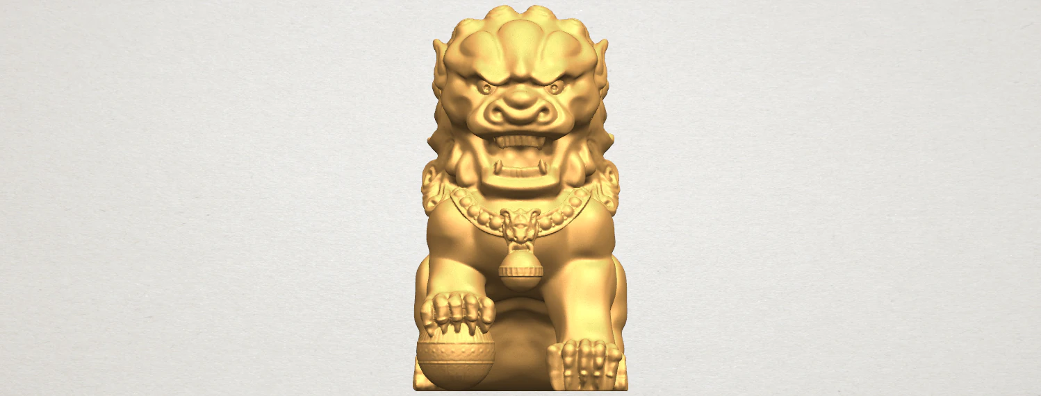 chinese lion 3D Print Model .c4d .max .obj .3ds .fbx .stl .blend 