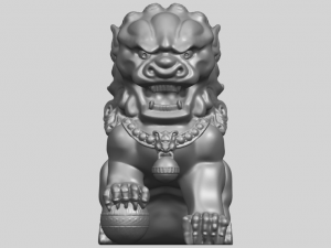 chinese lion 3Dプリントモデル